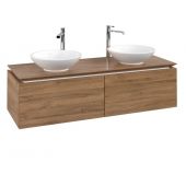 Villeroy & Boch Legato szafka 140 cm podumywalkowa wisząca podwójna Oak Kansas B59100RH