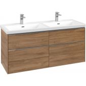 Villeroy & Boch Subway 3.0 szafka 127,2 cm podumywalkowa wisząca z oświetleniem LED Oak Kansas C568L0RH