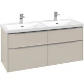 Villeroy & Boch Subway 3.0 szafka 127,2 cm podumywalkowa wisząca z oświetleniem LED Cashmere Grey C568L0VN