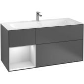 Villeroy & Boch Finion szafka 119,6 cm podumywalkowa wisząca z oświetleniem LED anthracite matt lacquer/white matt lacquer F060MTGK