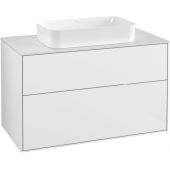 Villeroy & Boch Finion szafka 100 cm podumywalkowa wisząca Glossy White Lacquer/Glass White Matt F23100GF