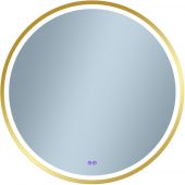 Venti Orion Gold lustro 80 cm okrągłe z oświetleniem z matą grzewczą złoty