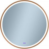 Venti Orion Red Gold lustro 80 cm okrągłe z oświetleniem z matą grzewczą miedź