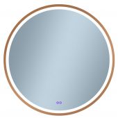 Venti Orion Red Gold lustro 60x60 cm okrągłe z oświetleniem z matą grzewczą miedź