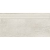 Opoczno Grava white steptread stopnica podłogowa 29,8x59,8 cm biały mat