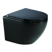 Aquavea Polus miska WC z deską wolnoopadającą wisząca bez kołnierza czarny mat POLUSC
