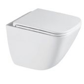 Aquavea Unico miska WC z deską wolnoopadającą wisząca bez kołnierza ze spłukiwaniem wirowym biały połysk UNICOBI