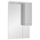 Astor Lupo lustro 60x95 cm z szafką boczną i oświetleniem biały połysk AM-LUP-600-07