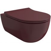 Bocchi V-Tondo miska WC wisząca bez kołnierza Clean Plus+ Gloss Burgundy 1416-072-0129