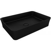 Bocchi Sottile Slim Line umywalka 55x37 cm nablatowa prostokątna Clean Plus+ czarny mat 1476-004-0125
