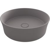 Bocchi Sottile Slim Line umywalka 38 cm nablatowa okrągła Clean Plus+ szary mat 1478-006-0125