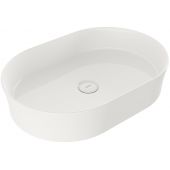 Bocchi Sottile Slim Line umywalka 55x38 cm nablatowa owalna Clean Plus+ biały połysk 1521-001-0125