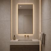Baltica Design Aluma lustro 50x60 cm prostokątne złota rama z oświetleniem LED barwa neutralna