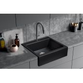 Berg Nova zlewozmywak ceramiczny 66x62 cm czarny bazalt BRN19C104