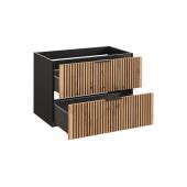 Comad Xilo szafka 80x46x57 cm podumywalkowa wisząca czarna-dąb XILO BLACK WOTAN 82-80-D-2S