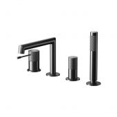 Cersanit Zen bateria wannowo-prysznicowa nawannowa czarna-gun metal S951-793