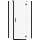 Cersanit City kabina prysznicowa 90x90 cm pięciokątna prawa czarny mat/szkło przezroczyste S584-082