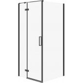 Cersanit City kabina prysznicowa 90x90 cm kwadratowa lewa czarny mat/szkło przezroczyste S584-102