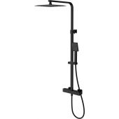 Cersanit City zestaw prysznicowy ścienny termostatyczny z deszczownicą czarny S951-849