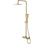 Cersanit Virgo zestaw wannowo-prysznicowy ścienny termostatyczny z deszczownicą złoty S951-864