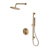Cersanit Zen zestaw prysznicowy podtynkowy termostatyczny z deszczownicą miedź szczotkowana S952-050