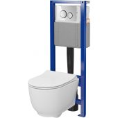 Cersanit Luna zestaw stelaż z miską, deską i przyciskiem S4028-001