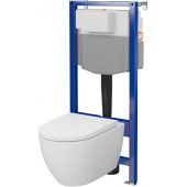 Zestaw Cersanit Zen Pro miska WC CleanOn spłukiwanie wirowe z deską wolnoopadającą i stelaż podtynkowy Aqua 2.0 S701-798