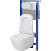Zestaw Cersanit Caspia miska WC CleanOn z deską wolnoopadającą i stelaż podtynkowy Aqua 2.0 S701-804