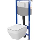 Zestaw Cersanit Crea Square miska WC CleanOn z deską wolnoopadającą i stelaż podtynkowy Aqua 2.0 S701-810