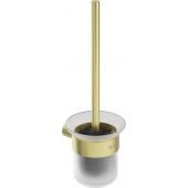 Deante Round szczotka toaletowa ścienna szkło mleczne/złoty szczotkowany ADRR711