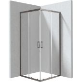 Deante Funkia Evo kabina prysznicowa 90x90 cm kwadratowa grafitowy szczotkowany/szkło przezroczyste KYC_D099P