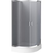 Deante Funkia kabina prysznicowa 80 cm półokrągła chrom/szkło grafitowe KYP452K