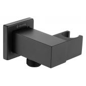 Outlet - Deante Cascada przyłącze kątowe z uchwytem czarny mat NACN58K