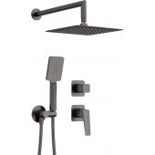 Deante Blur zestaw prysznicowy podtynkowy z deszczownicą grafitowy NQL_D9YK