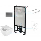 Deante Anemon zestaw miska z deską i stelaż z przyciskiem CDZT6ZPW