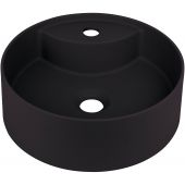 Deante Silia umywalka 36x36 cm okrągła nablatowa czarna CQS_NU4B