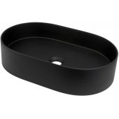 Deante Silia umywalka 55x35 cm owalna nablatowa czarna CQS_NU6S