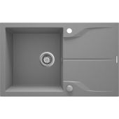 Deante Andante Flush zlewozmywak granitowy 78x49 cm wpuszczany szary metalik ZQNS11F