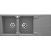 Deante Andante zlewozmywak granitowy 116x50 cm wpuszczany szary metalik ZQNS213