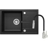 Deante Leda zlewozmywak z baterią grafitowy/stal ZRDG2113