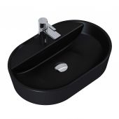 Elita Babette umywalka 62x41,2 cm owalna nablatowa black matt RE040620017160
