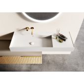 Elita Level umywalka 100,5x45,5 cm prostokątna ścienna lewa white matt RE041461185290