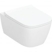 Geberit Smyle Square miska WC z deską wolnoopadającą wisząca bez kołnierza ze spłukiwaniem wirowym biały połysk 503.171.00.1