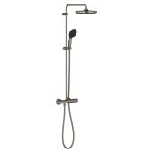 Grohe Vitalio Start Shower System zestaw prysznicowy ścienny termostatyczny z deszczownicą Brushed Hard Graphite 26677AL1