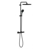 Grohe Vitalio Comfort 250 zestaw prysznicowy ścienny termostatyczny z deszczownicą czarny mat 266962431