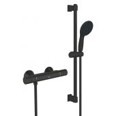 Grohe Precision Start zestaw prysznicowy ścienny termostatyczny czarny 345972431