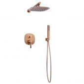 Invena Glamour zestaw prysznicowy podtynkowy z deszczownicą miedź BS-02-014