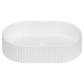 Invena Glamour umywalka 50x32 cm owalna nablatowa biała CE-63-W01
