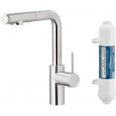 KFA Armatura Duero Pure Basic bateria kuchenna stojąca z filtrem Hydro+ z wyciąganą wylewką inox 6623-112-22