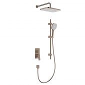 KFA Armatura Malaga Rose Gold zestaw prysznicowy podtynkowy z deszczownicą różowe złoto szczotkowane 4529-301-34